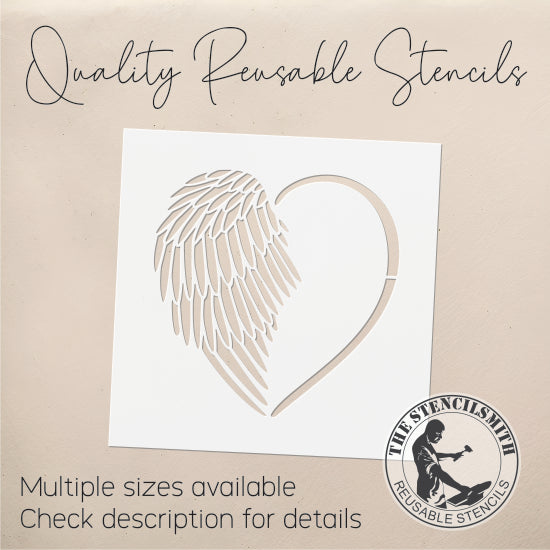 8675 Heart Wings Stencil