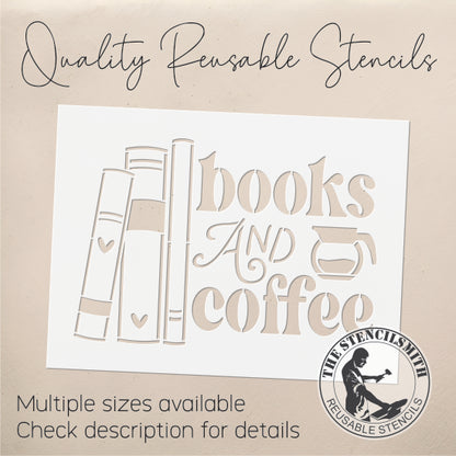 8676 Books And Coffee Stencil