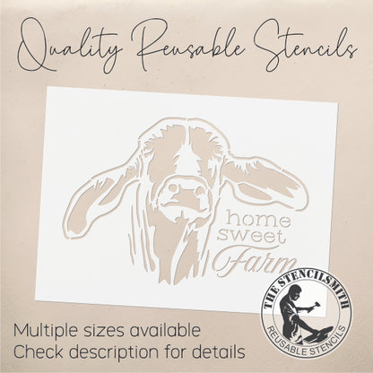 8677 Home Sweet Farm Brahman Cow Stencil