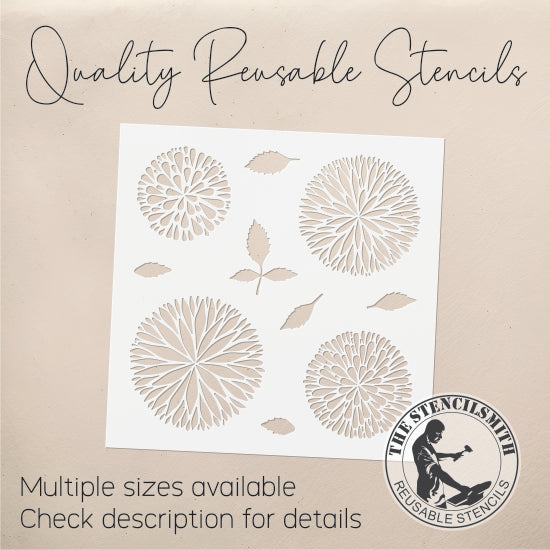 8680 Dahlia Blooms Stencil - The Stencilsmith