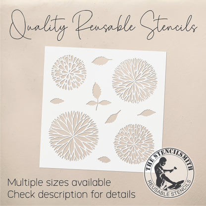 8680 Dahlia Blooms Stencil - The Stencilsmith