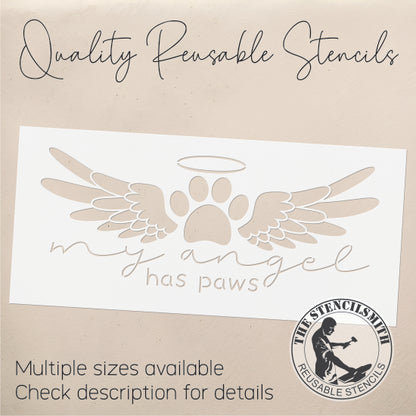 8682 My Angel Has Paws Stencil