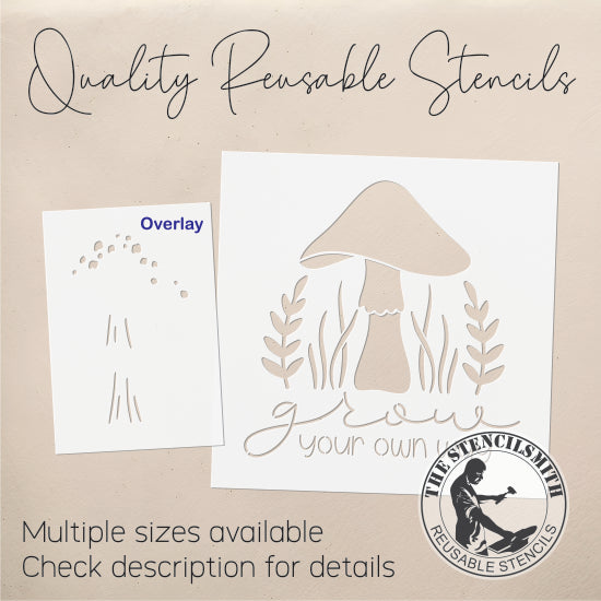 8697 Grow Your Own Way Mushroom Stencil - The Stencilsmith