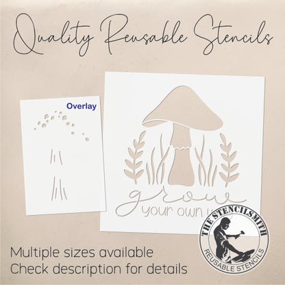 8697 Grow Your Own Way Mushroom Stencil - The Stencilsmith