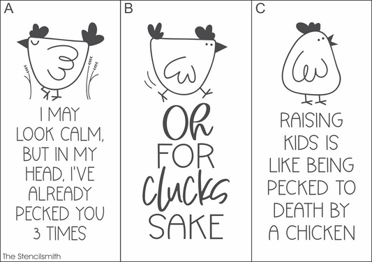 8722 Funny Chicken Sayings Stencils - The Stencilsmith