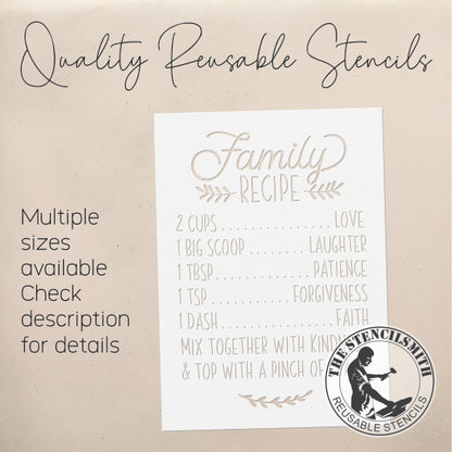 8725 Family Recipe Stencil - The Stencilsmith