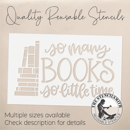 8738 So Many Books Stencil