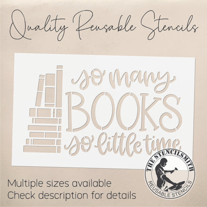 8738 So Many Books Stencil