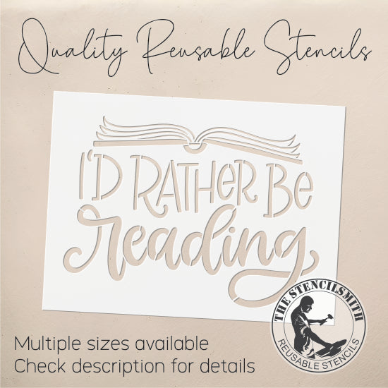 8741 I'd Rather Be Reading Stencil