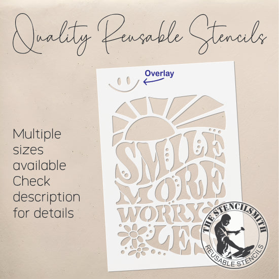 8755 - Smile More Worry Less Stencil