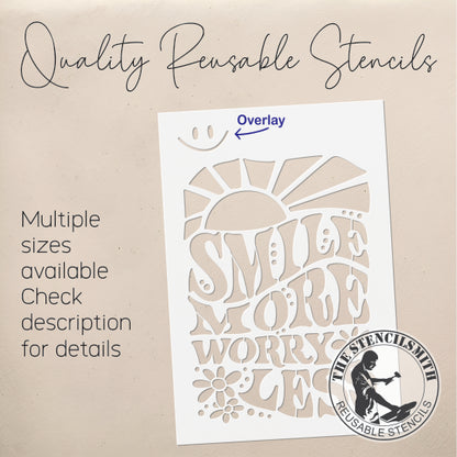 8755 - Smile More Worry Less Stencil