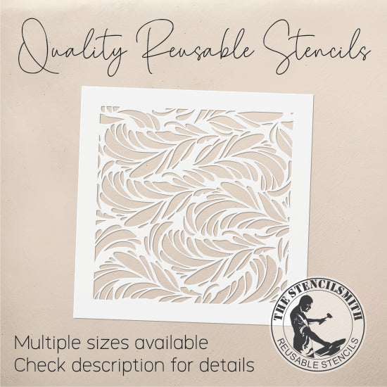 8756 - Decorative Feather Background Stencil