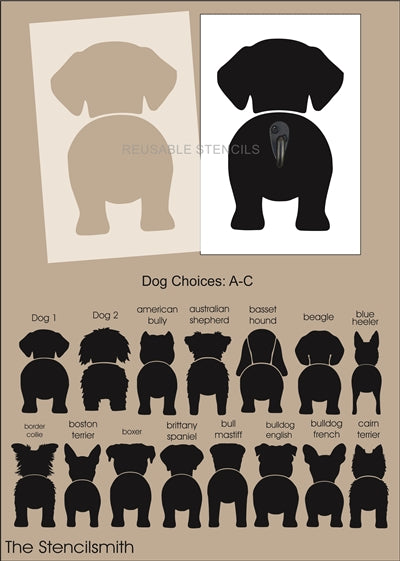 8848 Dog Butt leash stencil - The Stencilsmith