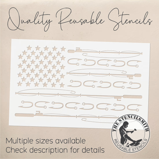 8855 - fishing flag stencil