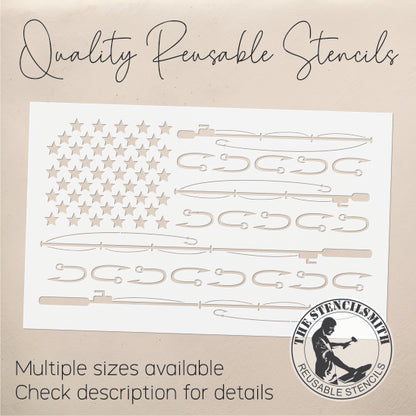 8855 - fishing flag stencil