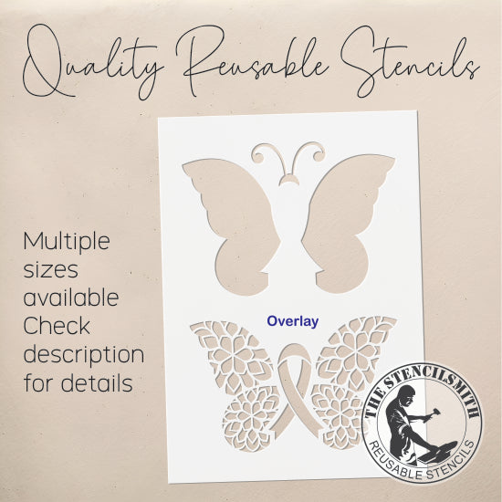 8864 awareness ribbon butterfly stencil