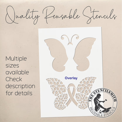 8864 awareness ribbon butterfly stencil