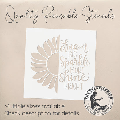 8879 dream big sunflower stencil