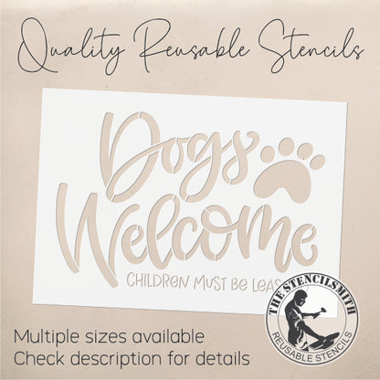 8891 Dogs Welcome stencil