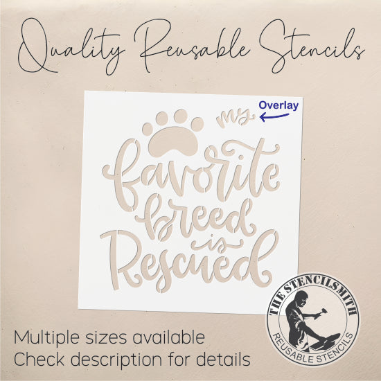 8892 my favorite breed is rescued stencil