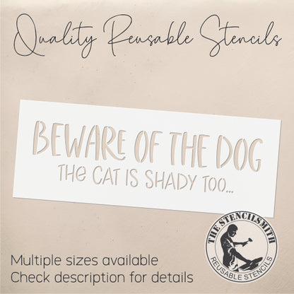 8897 beware of dog cat is shady stencil