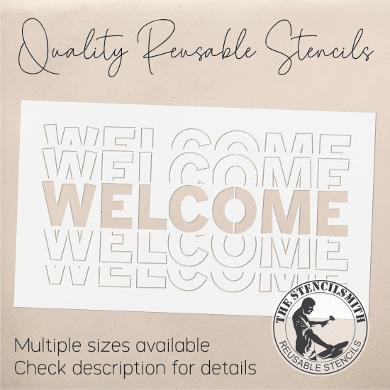 8901 welcome stacked stencil