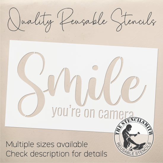 8903 Smile you're on camera stencil