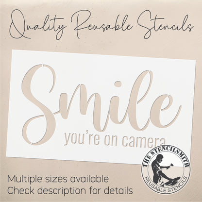 8903 Smile you're on camera stencil
