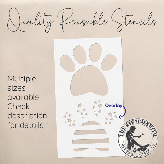 8920 Patriotic Paw Stencil