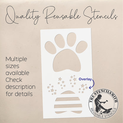 8920 Patriotic Paw Stencil