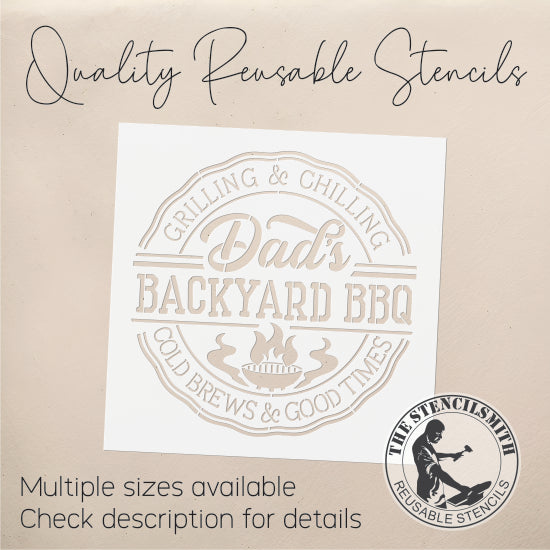8927 Dad's Backyard BBQ Stencil
