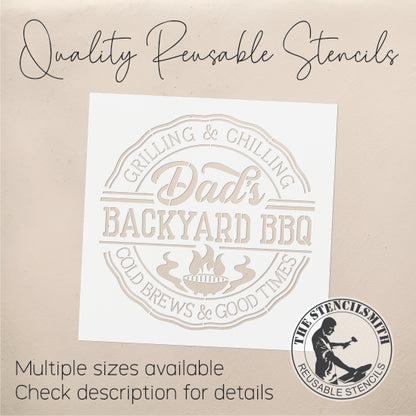 8927 Dad's Backyard BBQ Stencil