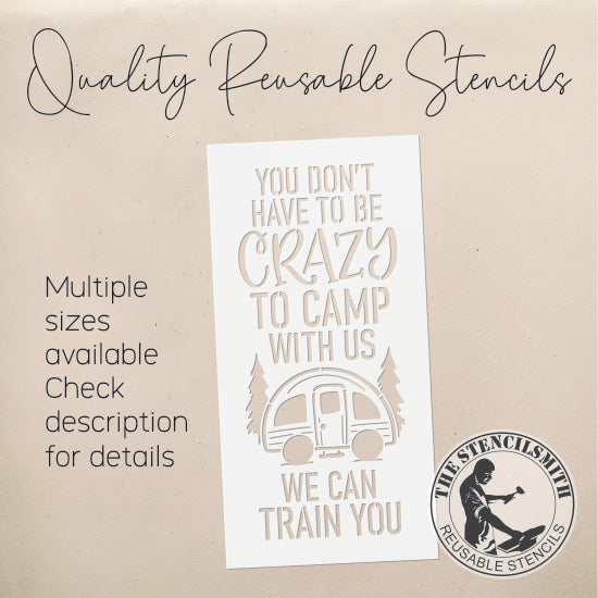8932 Crazy to Camp with us stencil