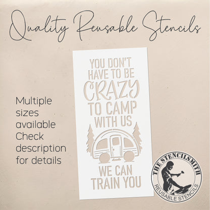 8932 Crazy to Camp with us stencil