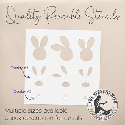 8934 Bunny Heads Stencil