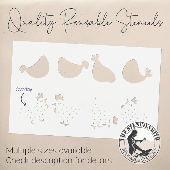 8935 polka dot chickens stencil