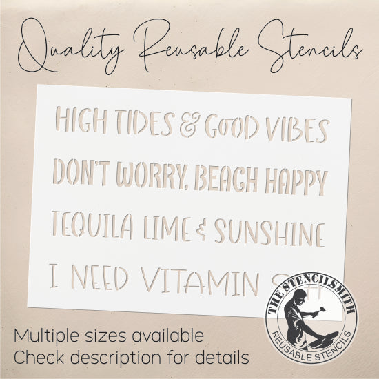 8945 Beach Phrase Collection stencil