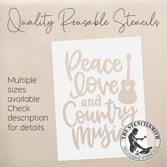 8980 Peace Love and Country Music stencil