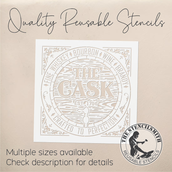 8990 The Cask Whiskey Stencil