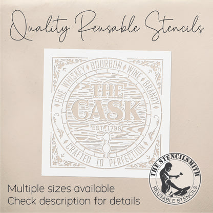 8990 The Cask Whiskey Stencil