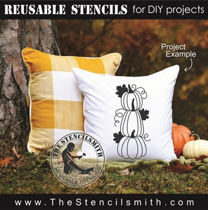 9017 stack of pumpkins stencil - The Stencilsmith