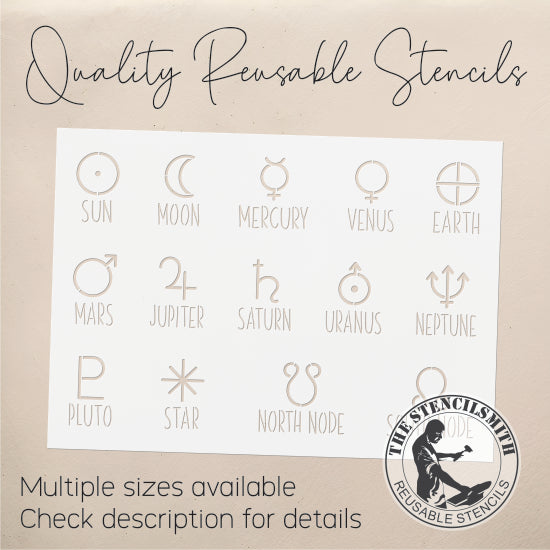 9031 Planet Symbols Stencil