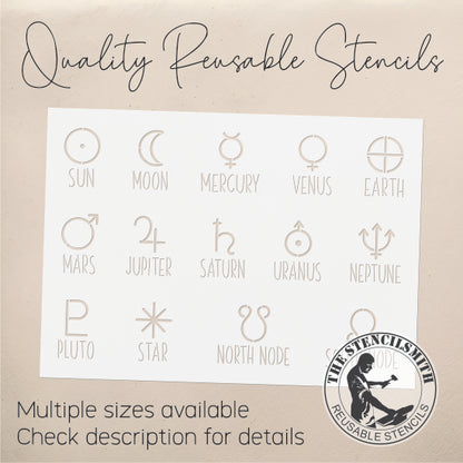 9031 Planet Symbols Stencil