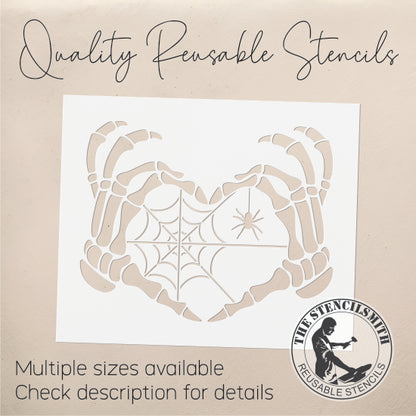 9035 Skeleton Heart Hands Stencil