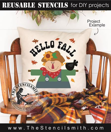 9037 Hello Fall Scarecrow Stencil - The Stencilsmith