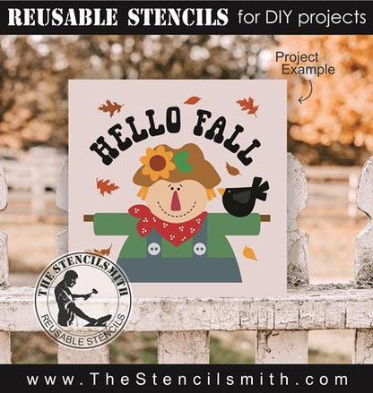 9037 Hello Fall Scarecrow Stencil - The Stencilsmith