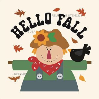 9037 Hello Fall Scarecrow Stencil - The Stencilsmith