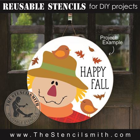 9040 - Happy Fall Scarecrow Stencil - The Stencilsmith