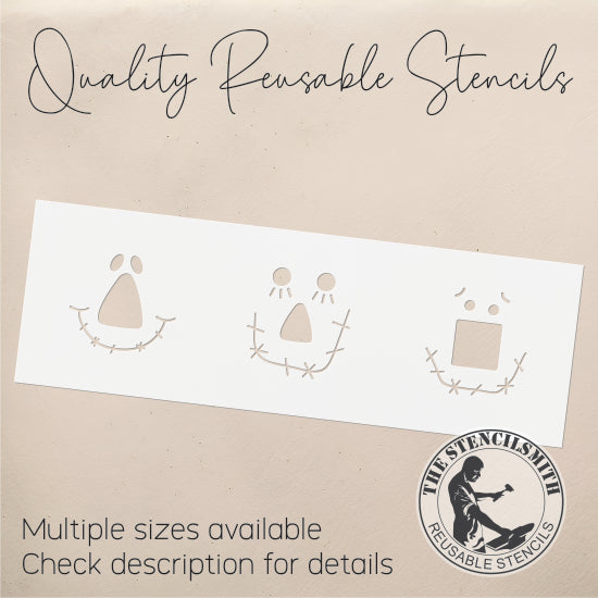 9042 Scarecrow Faces Stencil