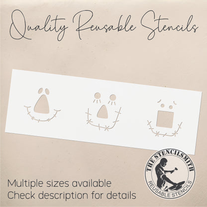 9042 Scarecrow Faces Stencil